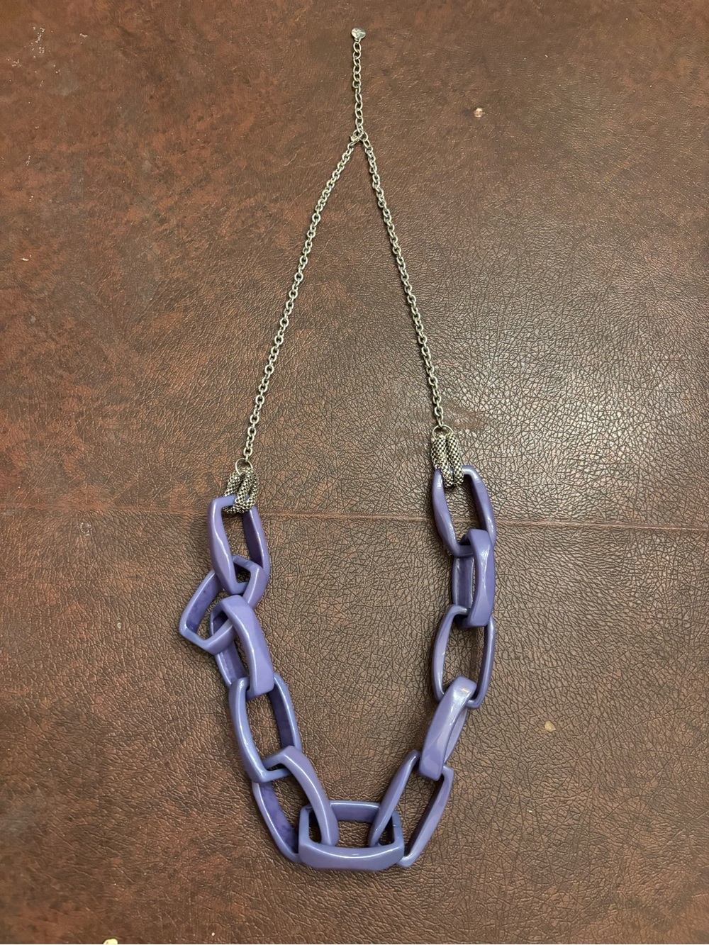 Purple Link Chain Statement Necklace - Women Jewelry Graziano